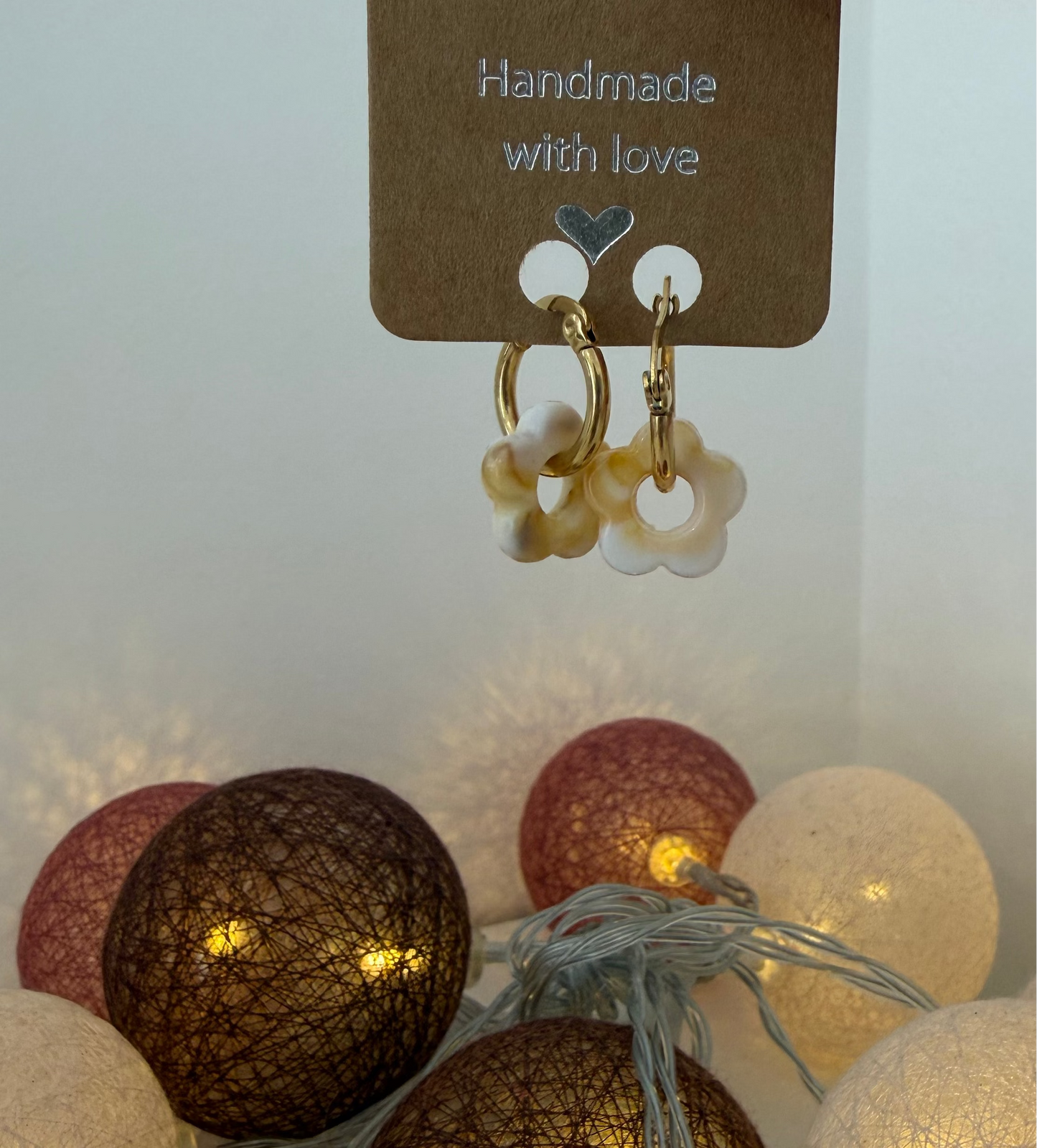 Boucles d'oreilles pendentifs fleurs