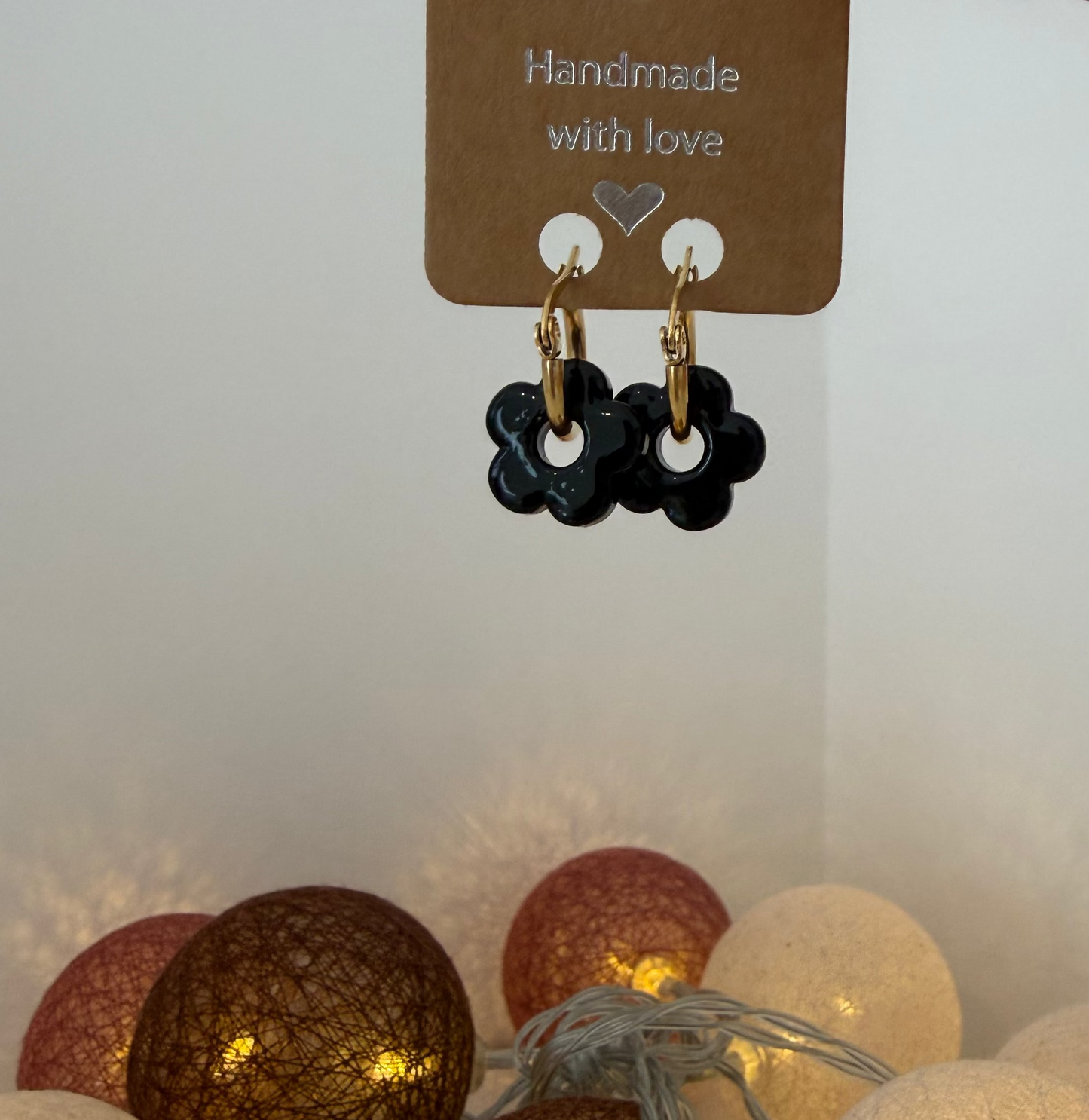 Boucles d'oreilles pendentifs fleurs