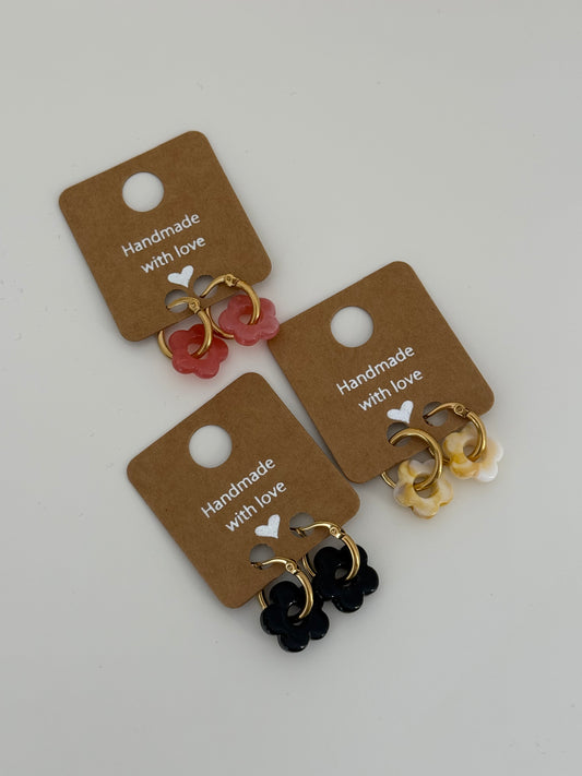 Boucles d'oreilles pendentifs fleurs